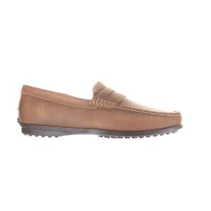 johnnie-O Brown Slip-On Loafers with Moccasin Style